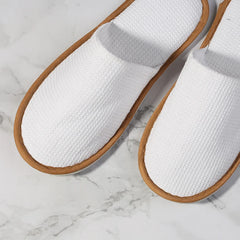 High-Quality Original Hemp Unisex Slides Slippers 5-Star Hotel Luxury White Waffle Slippers Disposable Elastaan Slippers