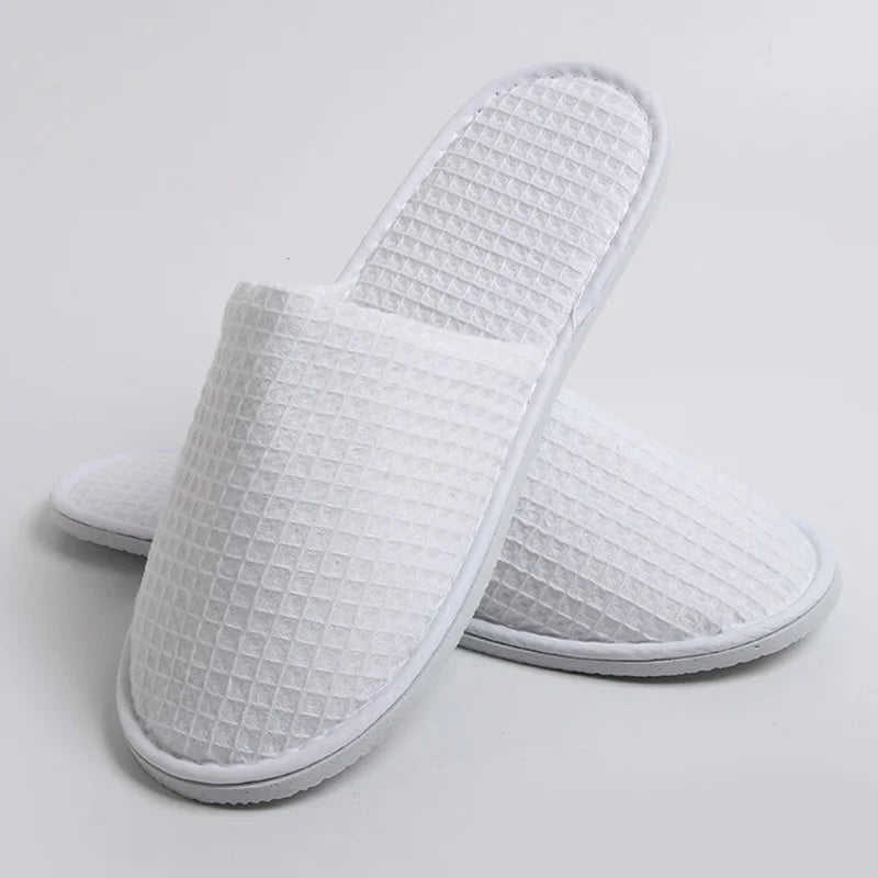 Wholesale customized For hotel disposable house spa splippers Washable Waffle Disposable Hotel Slippers