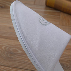 Wholesale white disposable luxury customized hotel slippers for spa