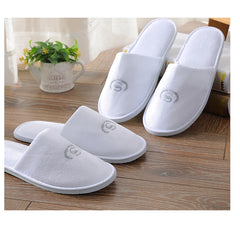 Wholesale white disposable luxury customized hotel slippers for spa