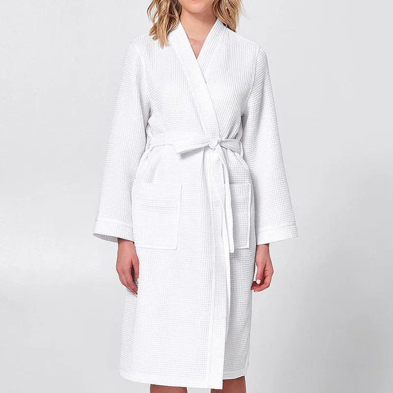 Hotel Linen Factory wholesale hotel waffle bathrobe 100% cotton for spa resorts