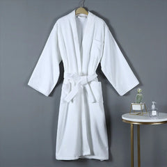 Luxury Hotel Bathrobe for Women High Quality Woven Waffle Hooded Robe with Belt Thermal XS Size Casual Style Print Pattern