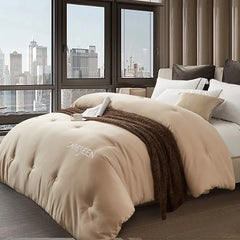 Hot Sale Customized Luxury Quilt Set  Imported 100% Cotton Wholesale Bedding with Cool White Fleece  for Hotel Home Use