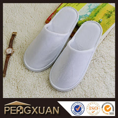 Custom hotel_disposable_slippers closed toe white terry hotel slippers for adults