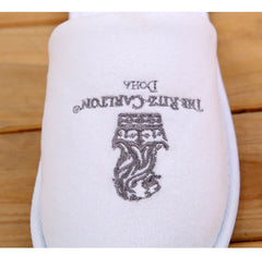 Factory Wholesale hausschuhe hotel logo print hotel slippers washable cotton grey hotel bedroom slippers colour