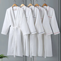 Premium quality luxury hotel 100% cotton mens and women bathrobe wholesale waffle bathrobe