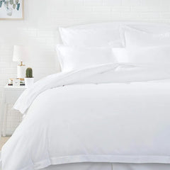 Cotton pure white hotel linen 4 piece set 80S bedding pure cotton satin luxury hotel 4 piece set