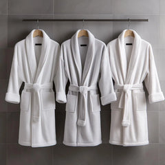 Custom Multisize Jacquard Flannel Bathrobes For Man Or Women Hilton Hotel Shower Spa 100% Polyester Coral Fleece Bathrobe